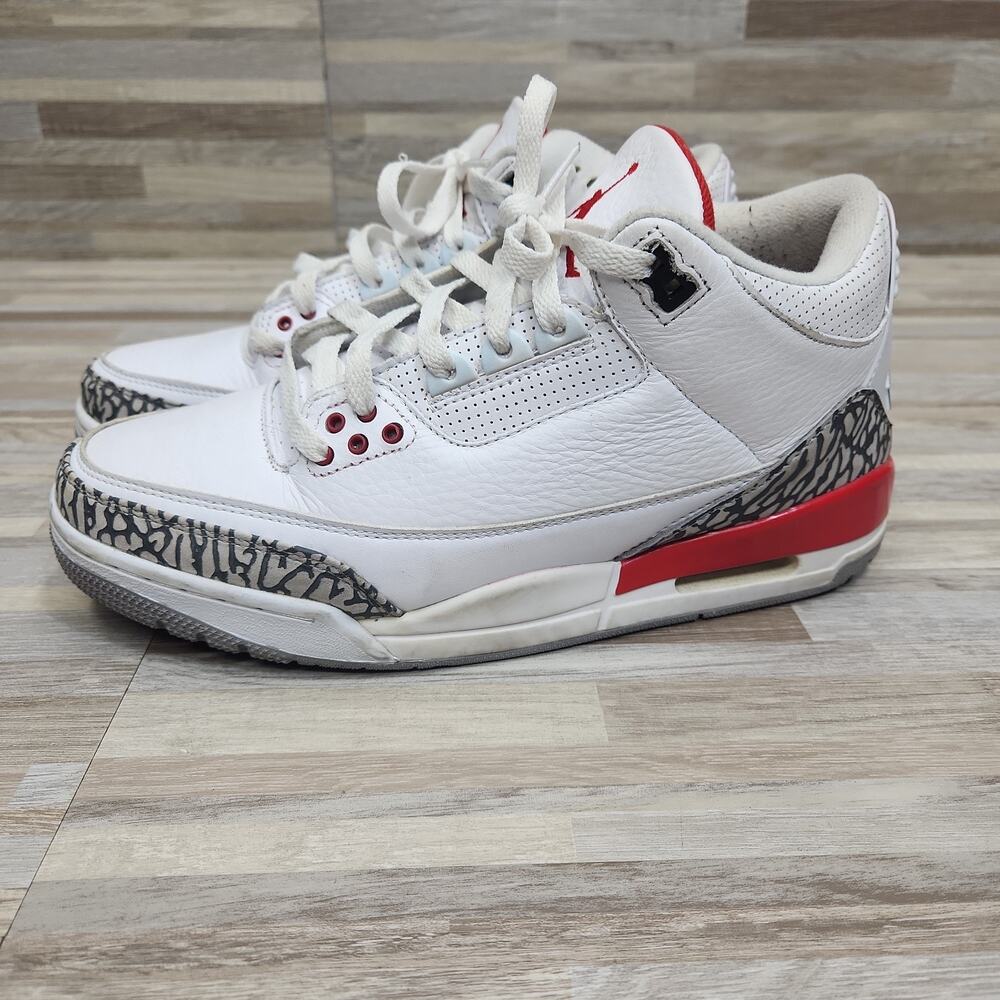 Air Jordan 3 Retro Hall of Fame Katrina White Red - Mens Size 10.5 - Picture 3 of 11
